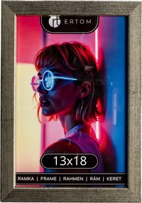 Fa képkeret 13x18 üveg ezüst modern