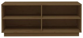 mézbarna tömör fenyőfa cipőszekrény 110 x 34 x 45 cm
