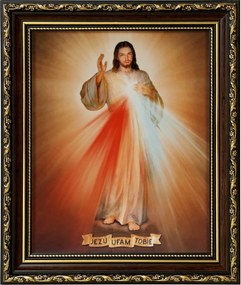 Vászonkép 31x26 Jézus Bízom Benned Díszített Keret