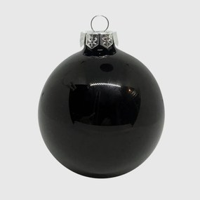 Black üveg karácsonyi gömb szett 6*8cm fekete