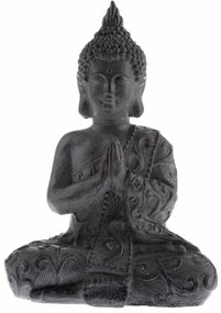 Kerti dekoráció Buddha, antracit, magnézium, 38 x15 x 26 cm
