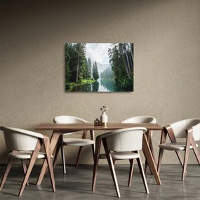 Kép az erdei tóról (üvegen) (70x50 cm)