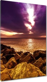 Vászonkép 80x120 Lila ég Tenger
