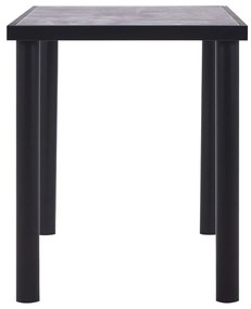 Fekete és betonszürke MDF étkezőasztal 120 x 60 x 75 cm