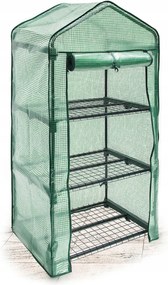 Mini kerti fóliasátor polietilén fóliával, stabil acélvázzal