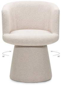 Forgatható design szék YATO, krémszínű