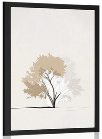 Plakát minimalista fa levelekkel