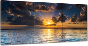 Vászonkép 60x30 Sziklák Tenger Naplemente