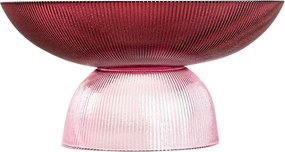 Üveg tálalótál Megalo bordó-rózsaszín 25 cm Homla