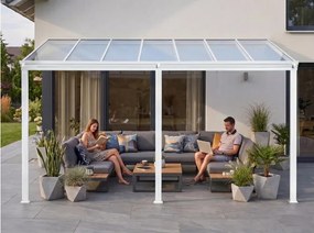 alumínium pergola LANITPLAST WALL 53 fehér + clear PC LG2132