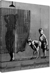 Vászonkép 40x50 Banksy Csaj Zuhany
