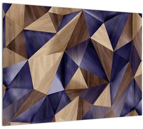 Kép - 3D fa háromszögek (üvegen) (70x50 cm)