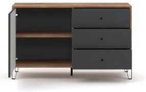 Komód SULA craft tölgy/fekete