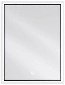 Mexen Erma megvilágított fürdőszobai tükör 60 x 80 cm, LED 6000K, anti-pára, fekete szegély - 9814-060-080-611-70