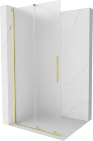 Mexen Velar toló zuhanyfal Walk-in 80 x 200 cm, matt üveg 8 mm, arany kefélt - 871-080-000-33-55
