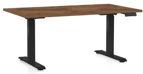 OfficeTech C állítható magasságú asztal, 120 x 80 cm, fekete alap, silverjack tölgy