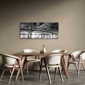 Kép - Benjamin Franklin híd, Philadelphia, fekete-fehér (120x50 cm)