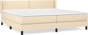 vidaXL krémszínű szövet rugós ágy matraccal 200 x 200 cm