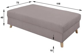 Szürke kordbársony puff Ariella – Ropez