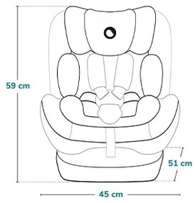 Lionelo - IZZY i-Size autósülés 40-150 cm fekete-szürke