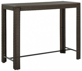 7 részes barna polyrattan kültéri bárszett kartámasszal
