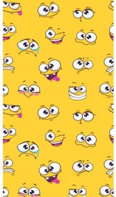 Strandkészlet SMILE – Fürdőlepedő 100×180 cm és poncsó 80×145 cm, sárga