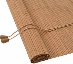 vidaXL Roletta függönyökkel Barna 60 x 220 cm bambusz