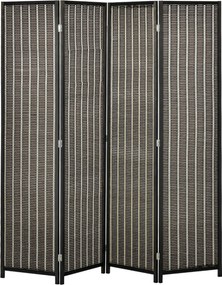 HOMCOM 4-paneles szobai elválasztó 180 x 180 cm bambusz privát képernyő, hajtható szobai elválasztó álló fal nappalihoz barna | Aosom