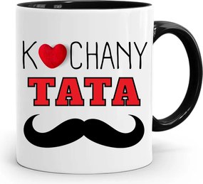 Bögre Fekete Ajándék Apák Napjára Szeretett Apa Nyomtatott Fényképpel