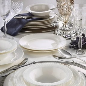 24 darabos fehér porcelán étkészlet