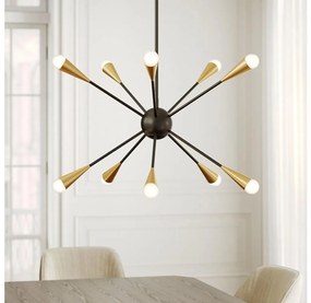 Feiss FE-JAX10-MB - LED Csillár JAX 10xG9/3W/230V fekete/arany