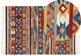 Színes kilim gyapjúszőnyeg 160 x 230 cm NORAKERT Beliani