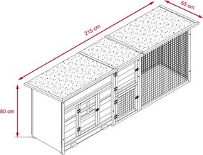 Avenberg IRIS Tyúkól 215 x 65 x 80 cm barna