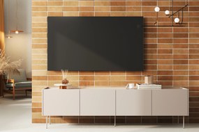 Desin TV szekrény 220 cm fém lábakkal – kasmír / nagano tölgy