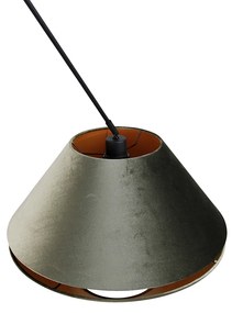 Függőlámpa fekete dupla bársony lámpabúrával, zöld, arany belsővel - Blitz