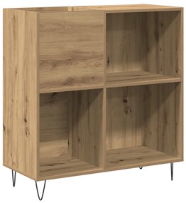 Rekordszekrény Fekete Tölgy 84,5x38x89 cm Műanyag Fa