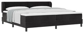 Boxspring Ágy Matrac Készlettel Fekete 200x200 cm Bársony