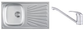 Luna Flex 1D 90 Inox Mosogató és Gamma Alfa Konyhai Csaptelep Szett