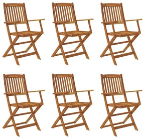 vidaXL 7-részes összecsukható kerti tömör akácfa étkezőszett