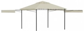 krémszínű pavilon dupla kibővített tetővel 3x3x2,75 m 180 g/m²