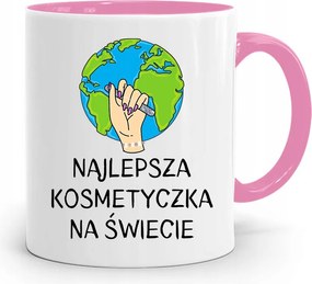 Rózsaszín Bögre Kozmetikusnak A Világ Legjobbja fényképes nyomattal