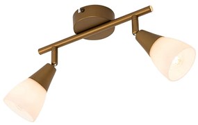 Klasszikus mennyezeti spotlámpa arany, matt üveggel, 2-lámpás - Madi