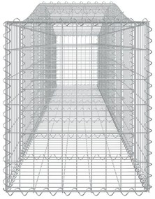 vidaXL 4 db íves horganyzott vas gabion kosár 400x50x60/80 cm