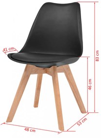 4 db fekete műanyag étkezőszék