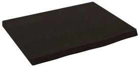 sötétbarna kezelt tömör tölgyfa fali polc 40x30x2 cm