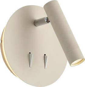 Modern fali lámpa bézs LED-del és USB-C-vel - Croft