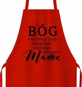 Szakács kötény Pamut Piros Isten Nem Lehetett Mindenhol Anya Minták