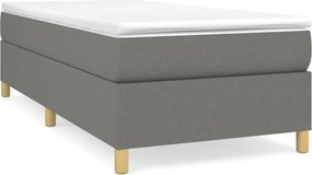 vidaXL sötétszürke szövet rugós ágy matraccal 80 x 200 cm