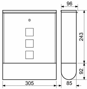 BK.210.AM acél postaláda, antracit