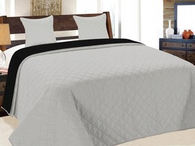 Kétoldalas ágytakaró Vigo Pléd Kapa Világosszürke Fekete 180x220 cm 2 párnahuzat